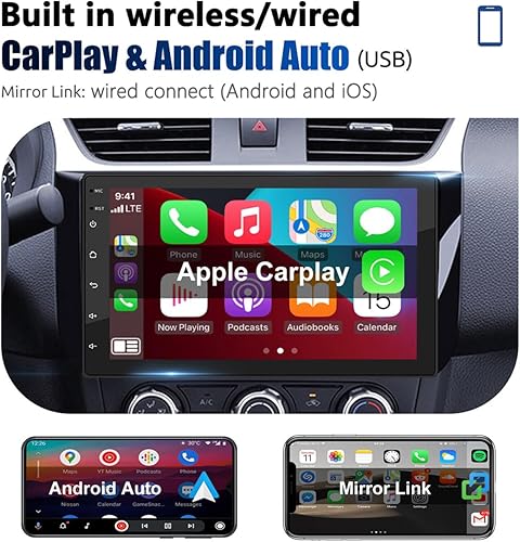 Miniatura 2 de Compatible con Apple Carplay inalámbrico y con cable y Android Auto doble DIN estéreo para automóvil, receptores de radio Android 11 de 7 pulgadas