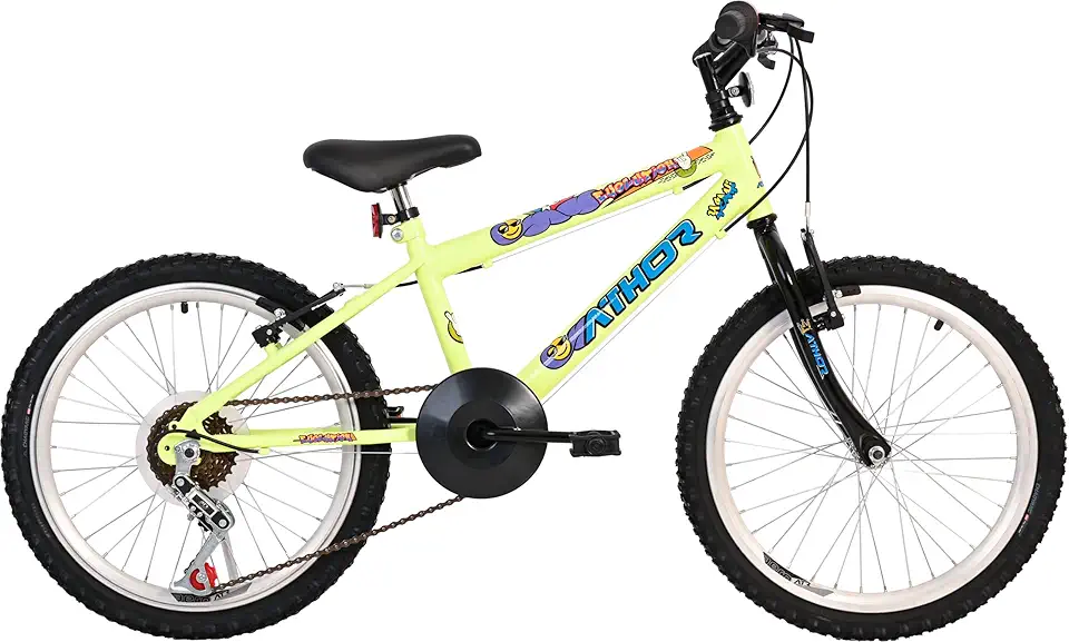 BICICLETA ATHOR ARO 20 MTB 6 VELOCIDADES EVOLUTION MASCULINA AMARELO NEON