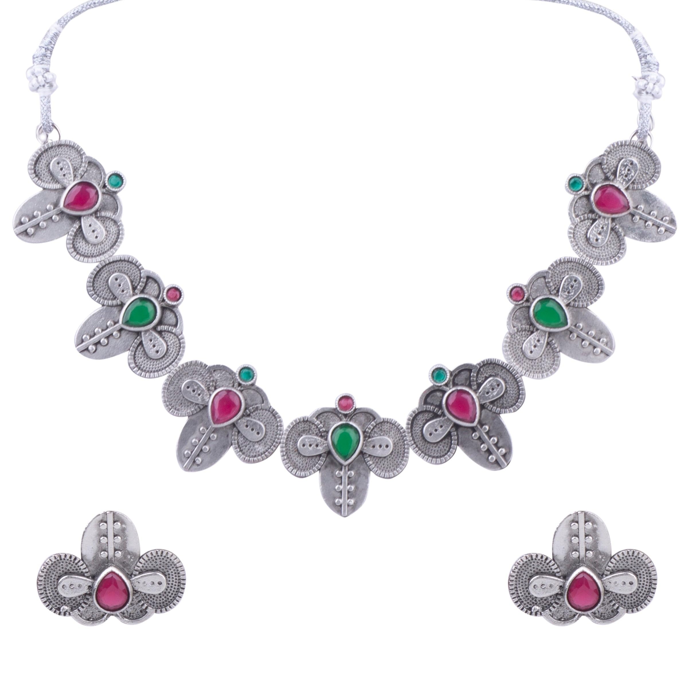 Griiham Oxidised Trendy Necklace Jewellery Set for Women and Girls (B0CRS4C5H3) Amazon Price History, Amazon Price Tracker