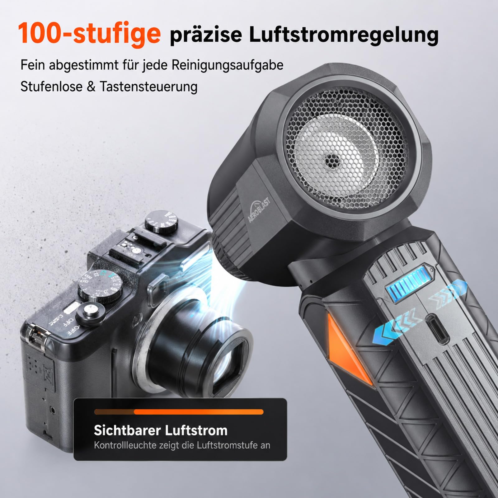 WHATOOK W02 Pro Elektrisches Staubgebläse 400000RPM Electric Air Duster 12000mAh Akku