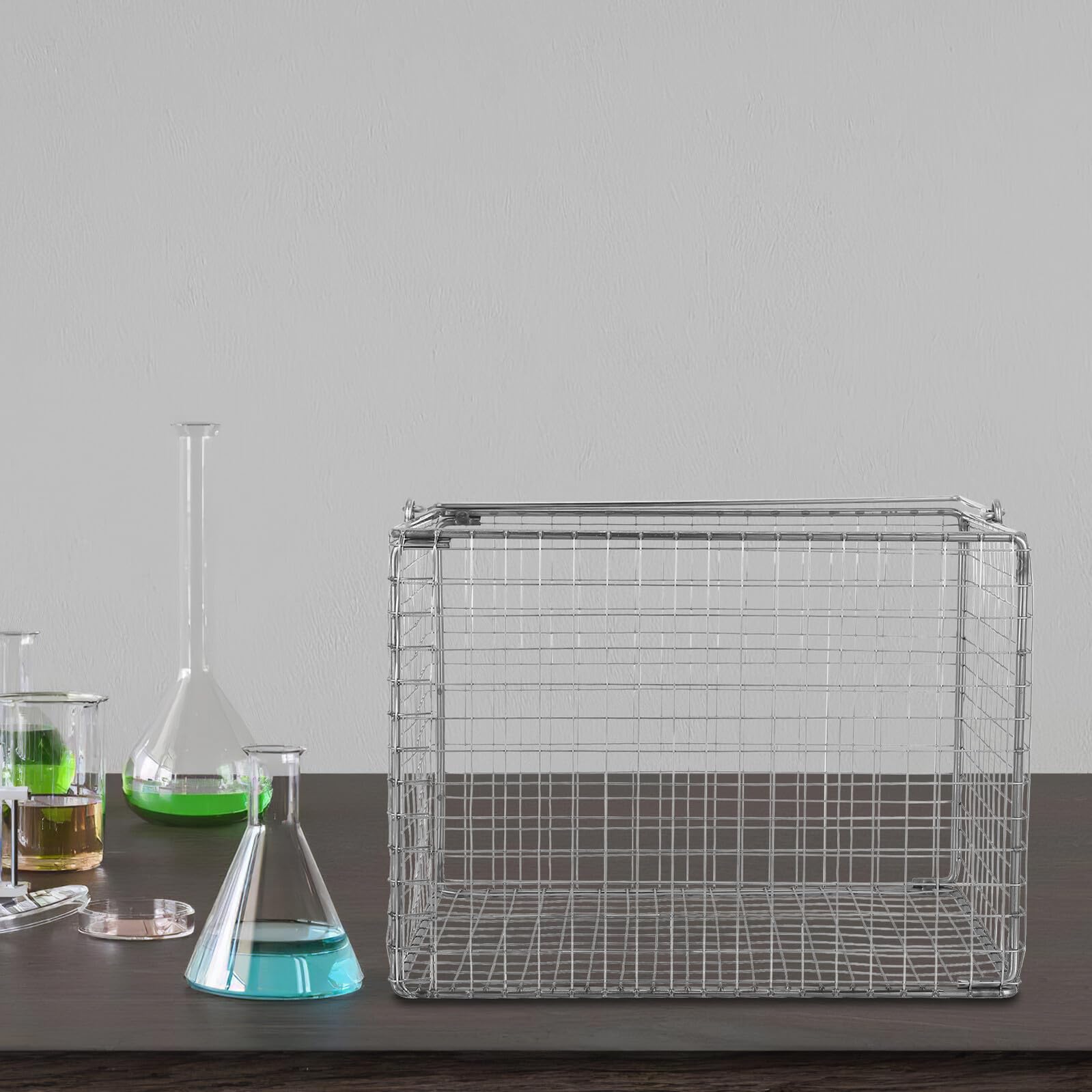 Ciieeo Cesta de Limpieza Ultrasónica de Alta Temperatura Cesta de Acero Inoxidable para Inmersión y Escurrido para Precisión y Uso Laboratorio