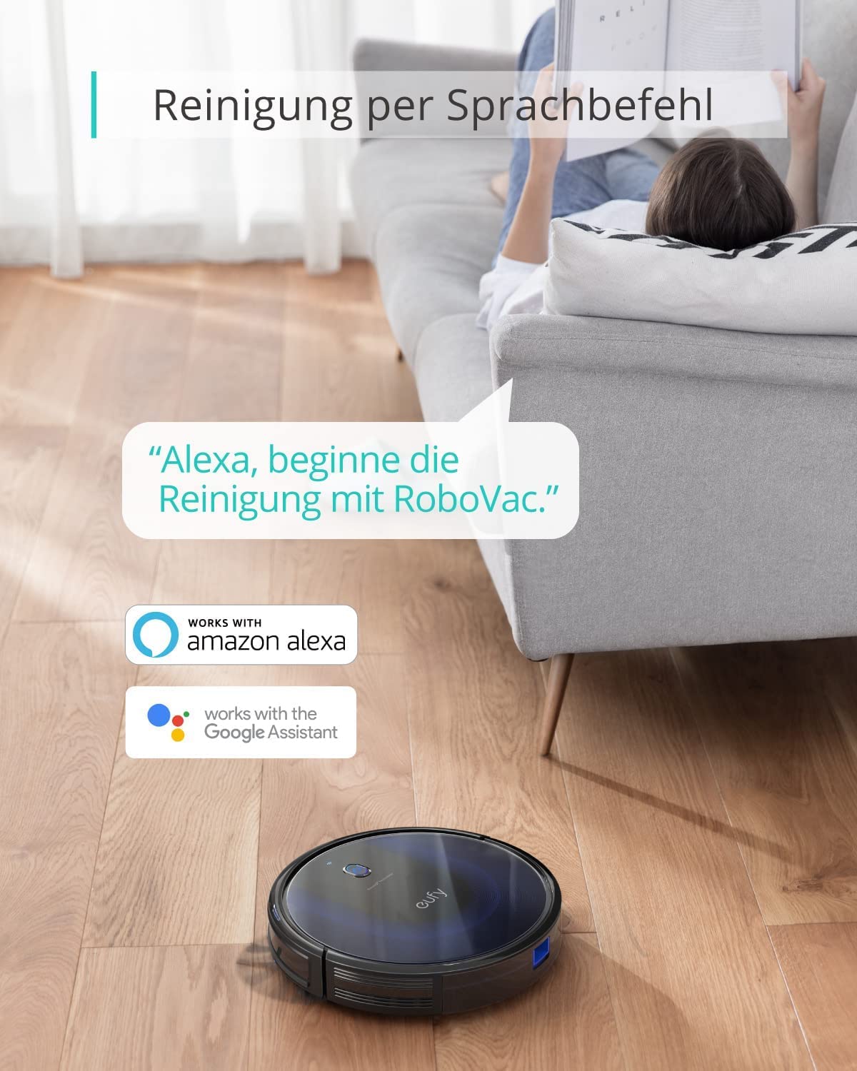 eufy by Anker Saugroboter RoboVac 15C MAX, Roboterstaubsauger mit BoostIQ Technologie, 2000Pa Saugkraft mit WLAN-Konnektivität, extrem schlank, geräuscharm (Generalüberholt)
