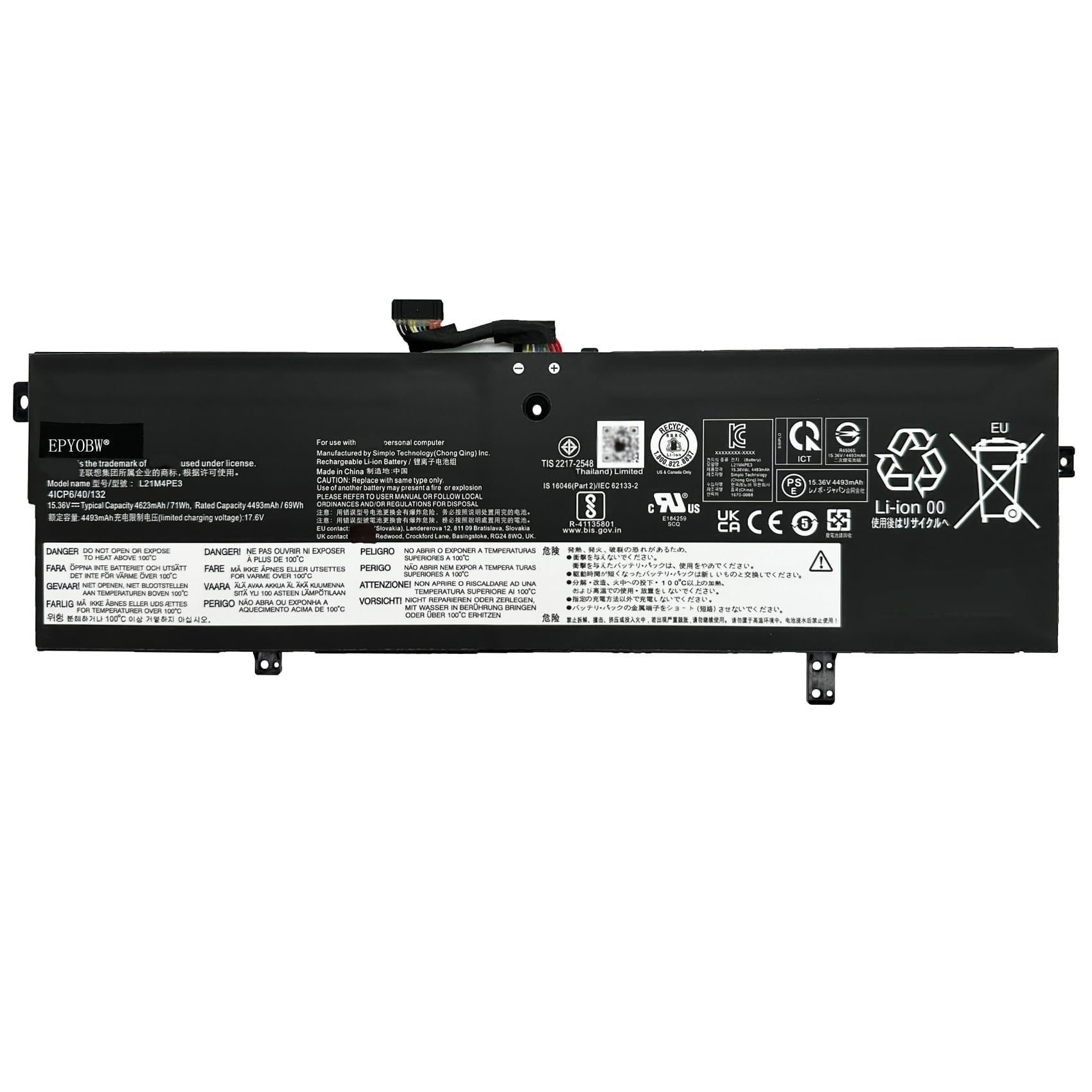 Amazon.com: EPYOBW L21M4PE3 Laptop Battery 71Wh 4623mAh 15.36V