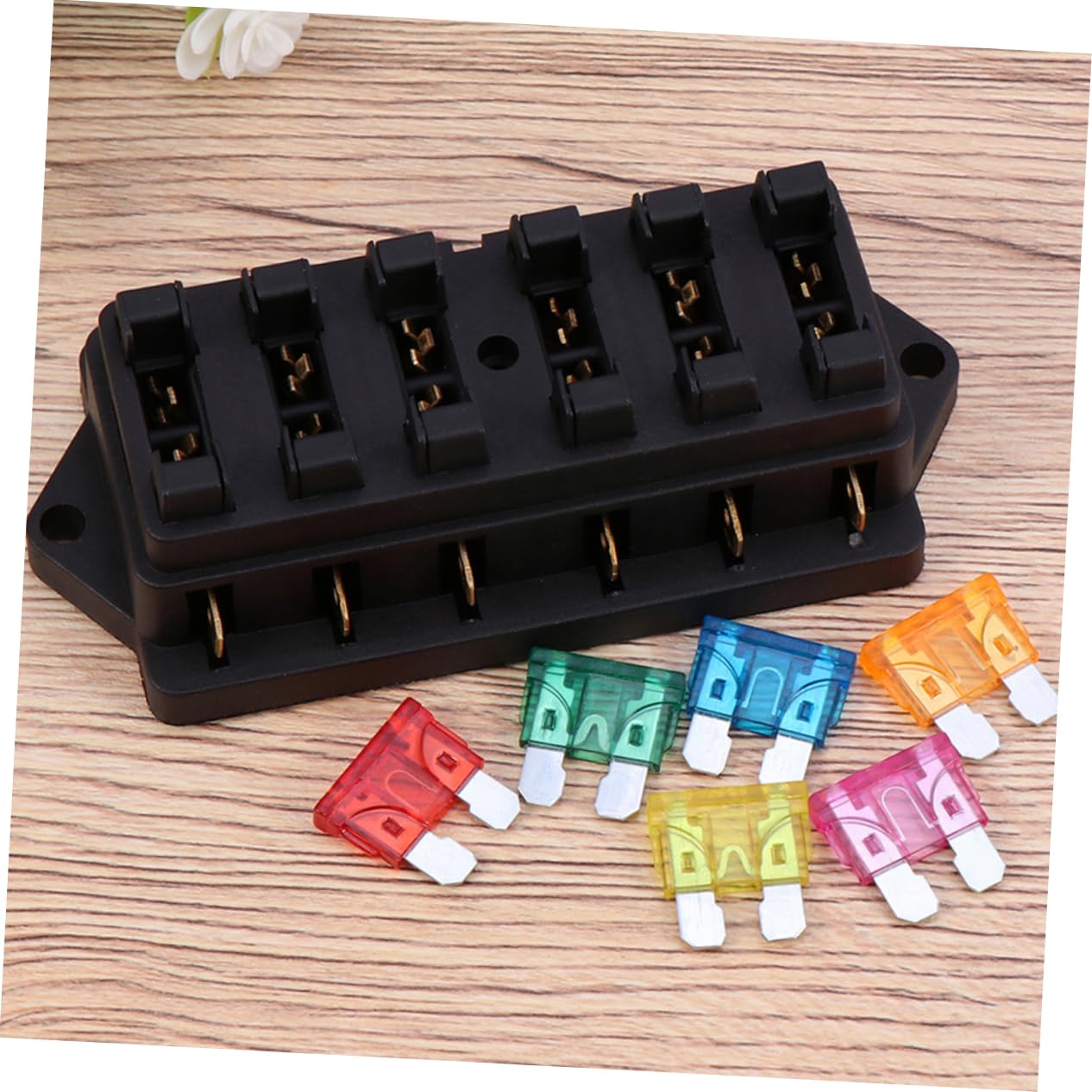 Sosoport 4Pcs Way Fuse Block Durable Automotive Replacement Fuse Box for Boats and Trucks Easy Installation Fused Distribution Block for Enhanced and Reliability
