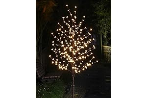 LIGHTSHARE Outdoor Light Tree 6.5FT 208 LED Cherry Blossom Tree