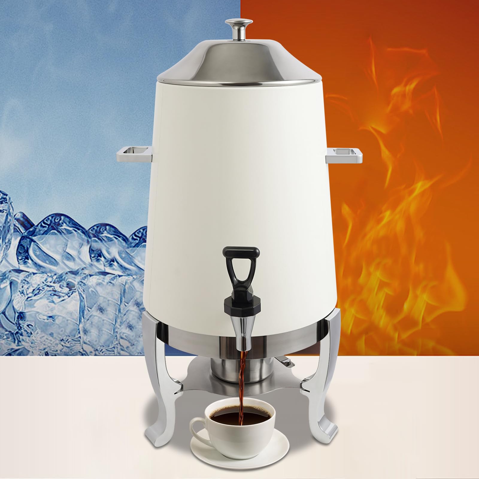 Distributore di bevande da 13 l, distributore di bevande calde e fredde, distributore di acqua calda con coni, porta combustibile, per tè da caffè, acqua calda, succo di frutta