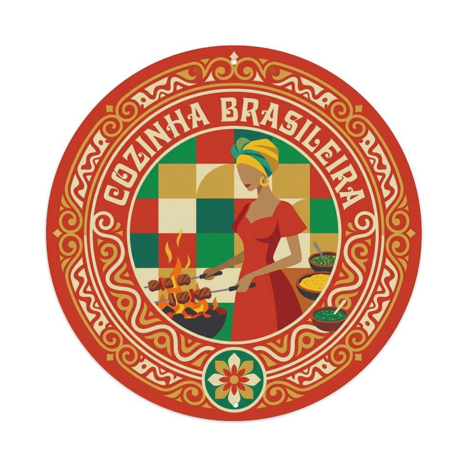Culinary Travel Brazilian Cuisine Churrasco Metal Tin Sign
