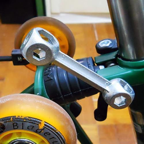 Miniatura 3 de Llave 10 en 1 Herramienta de reparación de bicicletas portátiles con forma de hueso de perro, llave dinamométrica, agujeros hexagonales, llave de