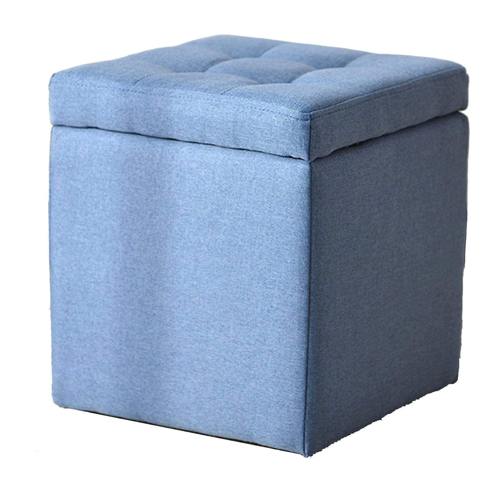 Pouf de rangement en lin respirant et robuste pour canapé