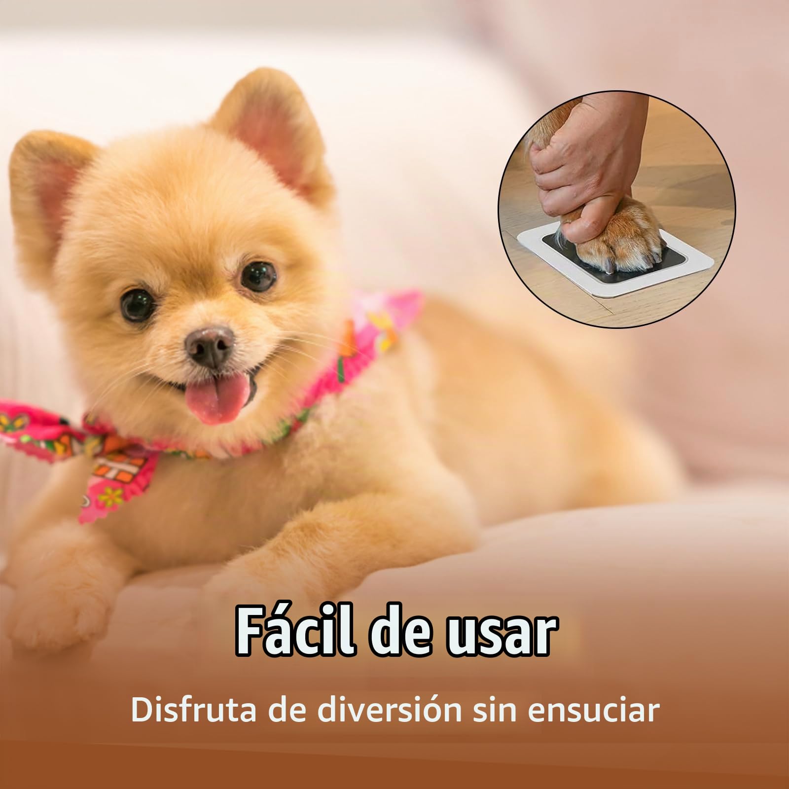 Set de Huellas de Mascota para Perro y Gato, Set de Huellas Sin Tinta de Perro, Set de Huellas de Manos y Pies de Bebé, Set de Huellas Limpias con Marco, Idea de Regalo