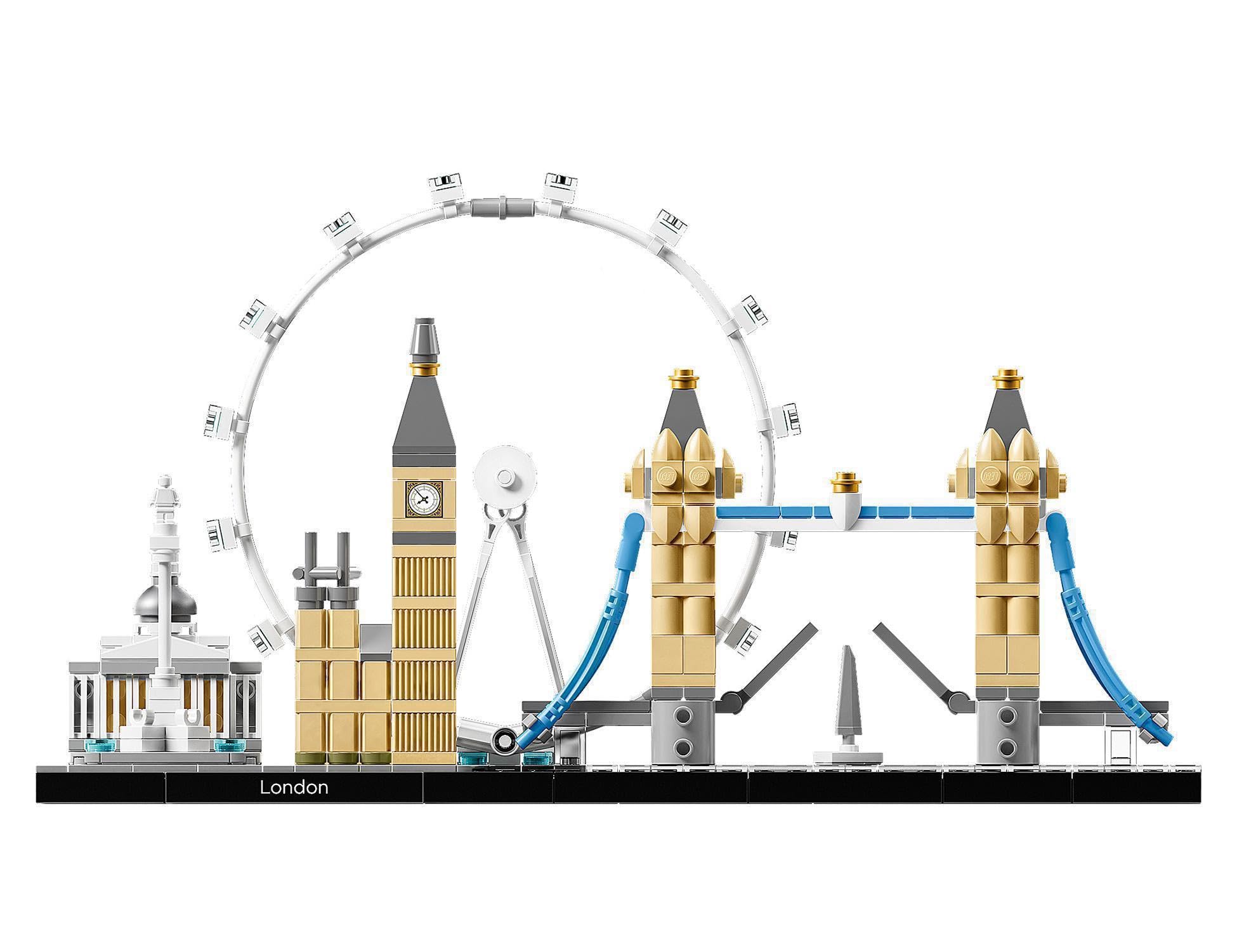 LEGO Architecture Londyn, Dekoracje do Domu i Ozdoba do Salonu, Kreatywne Klocki Konstrukcyjne, Zestaw Kolekcjonerski dla Dorosłych, Pomysł na Prezent, 21034