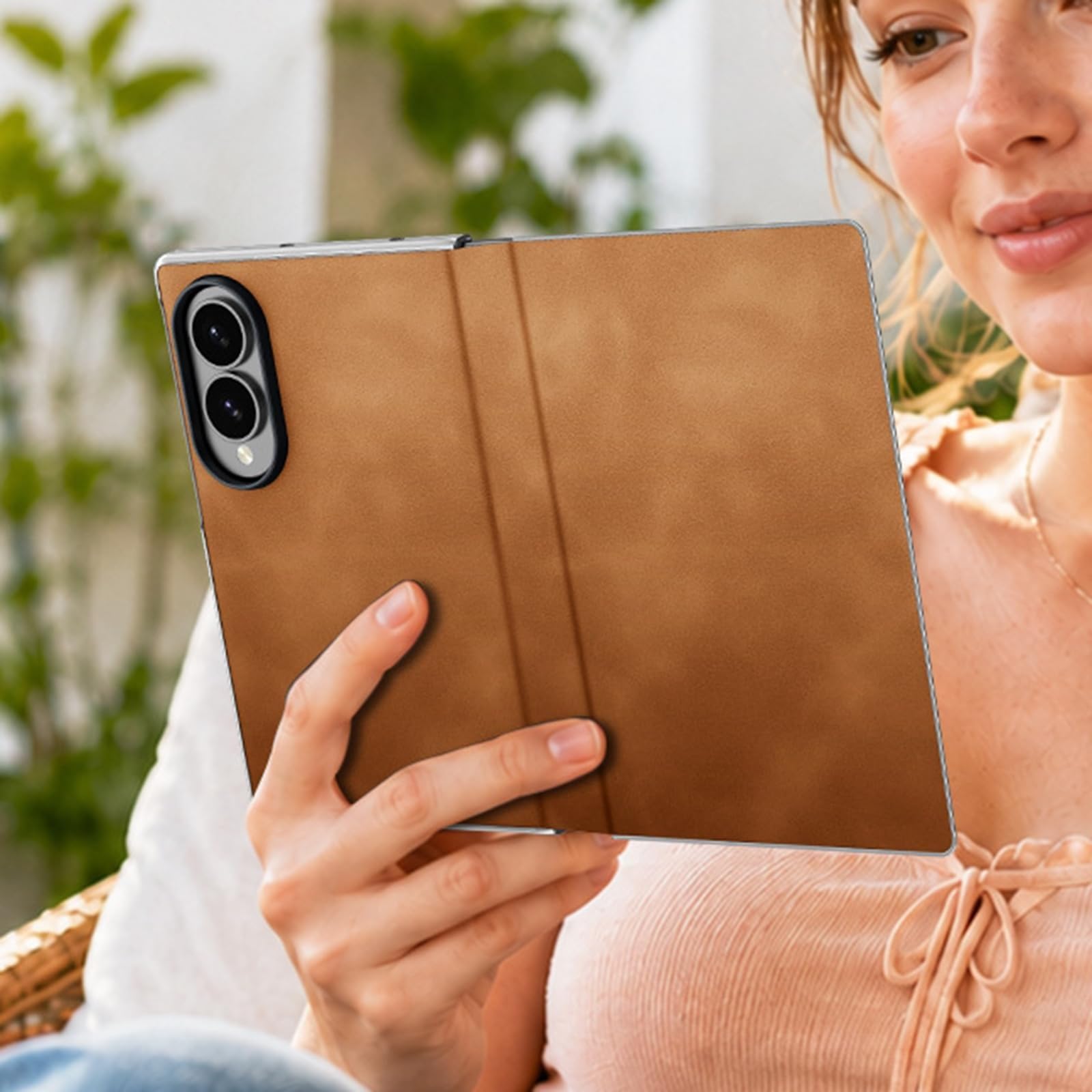 Funda para Samsung Galaxy Z Fold 8, Cuero Genuino Guscio