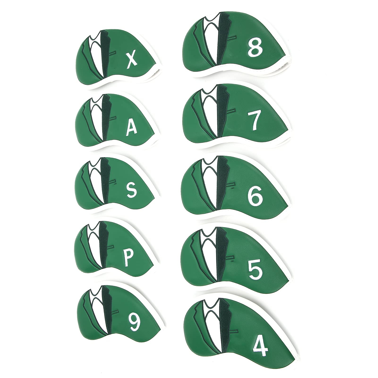 10 Piezas de Fundas para Cabezales de Palos de Golf, Juego de Fundas Impermeables y a Prueba de Polvo con Interior Acolchado numerado, Protector de Tela PU Gruesa para hierros 4,