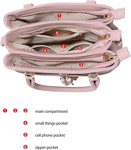 Miniatura 6 de Bolsa de hombro bolsa con cremallera bolsa de mano bolsa cruzada de piel con bolsillos para mujer D-black, D-brown, D-camel, D-coffee, D-grey,