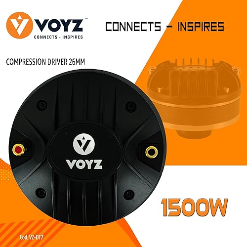 Miniatura 6 de VOYZ Controlador de compresión de garganta con bobina de voz de titanio de 2 pulgadas, 1500 vatios, potencia máxima, 8 ohmios, 103 dB,