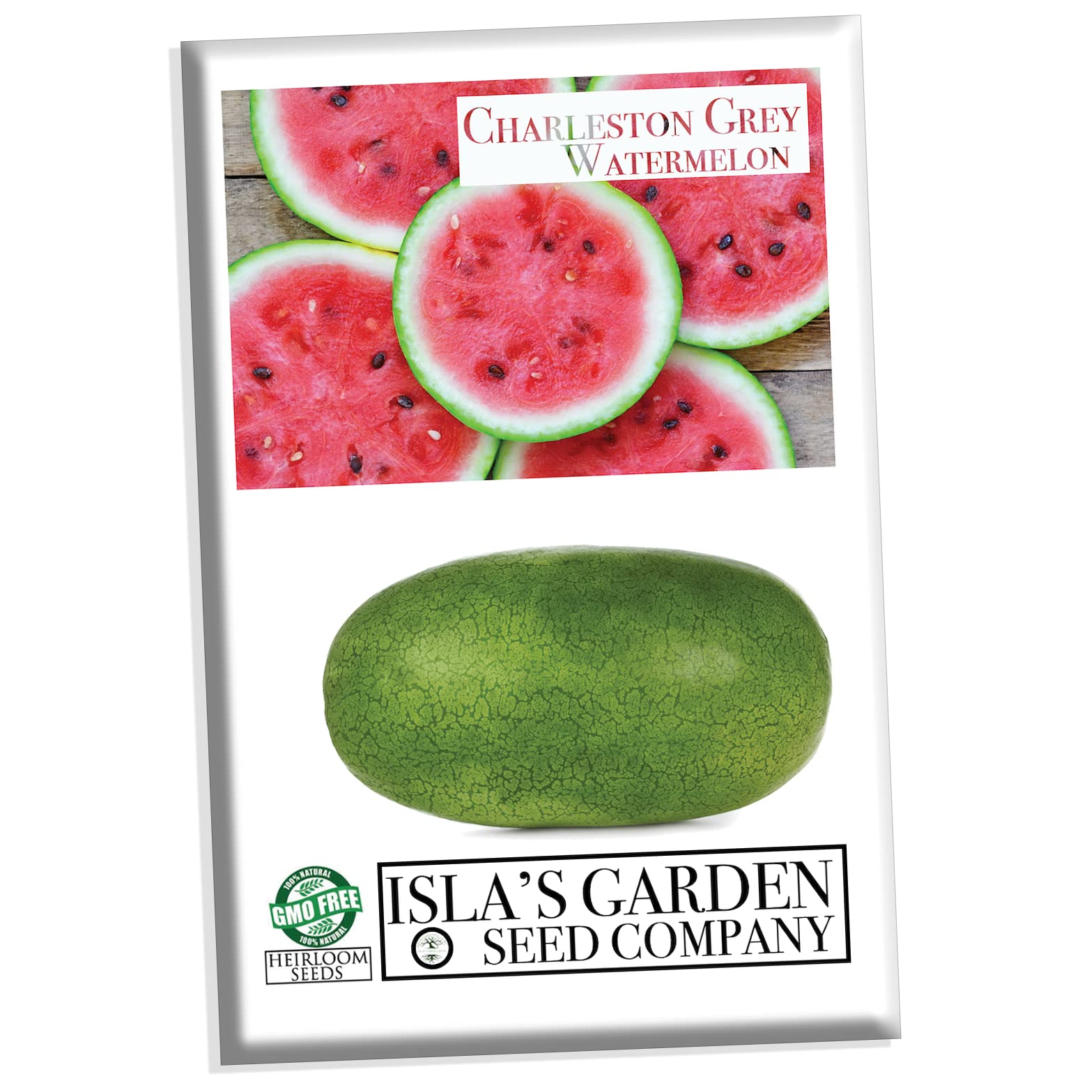 Charleston Grey Watermelon Seeds (Citrullus lanatus) – 30+ Heirloom Non-GMO Seeds by Isla’s Garden Seeds, Large Juicy Variety, Sweet & Crisp Flesh, High Yield, Perfect for Summer Gardens