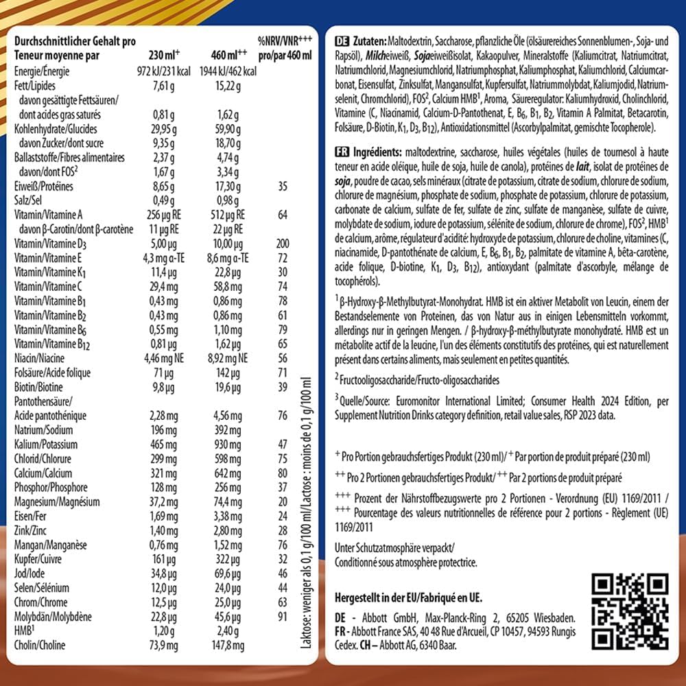 Ensure NutriVigor Chocolat & Fraise 850g - Complément alimentaire avec protéines, 27 vitamines et minéraux et HMB - Pour une alimentation saine et équilibrée - 1x Chocolat 850g + 1x Fraise 850g