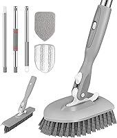 Vista 11 de SetSail Cepillo de limpieza de piso, limpiador de suelo 3 en 1 con limpiador de ducha ajustable de mango largo de 52 pulgadas y 3 cabezales