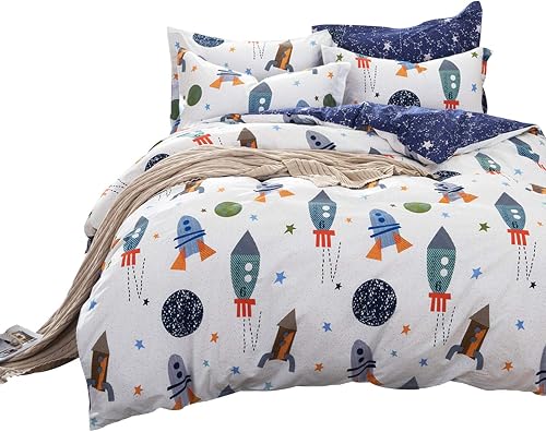 Juego de cama para niños Brandream Galaxy Space, funda de edredón, tamaño doble.