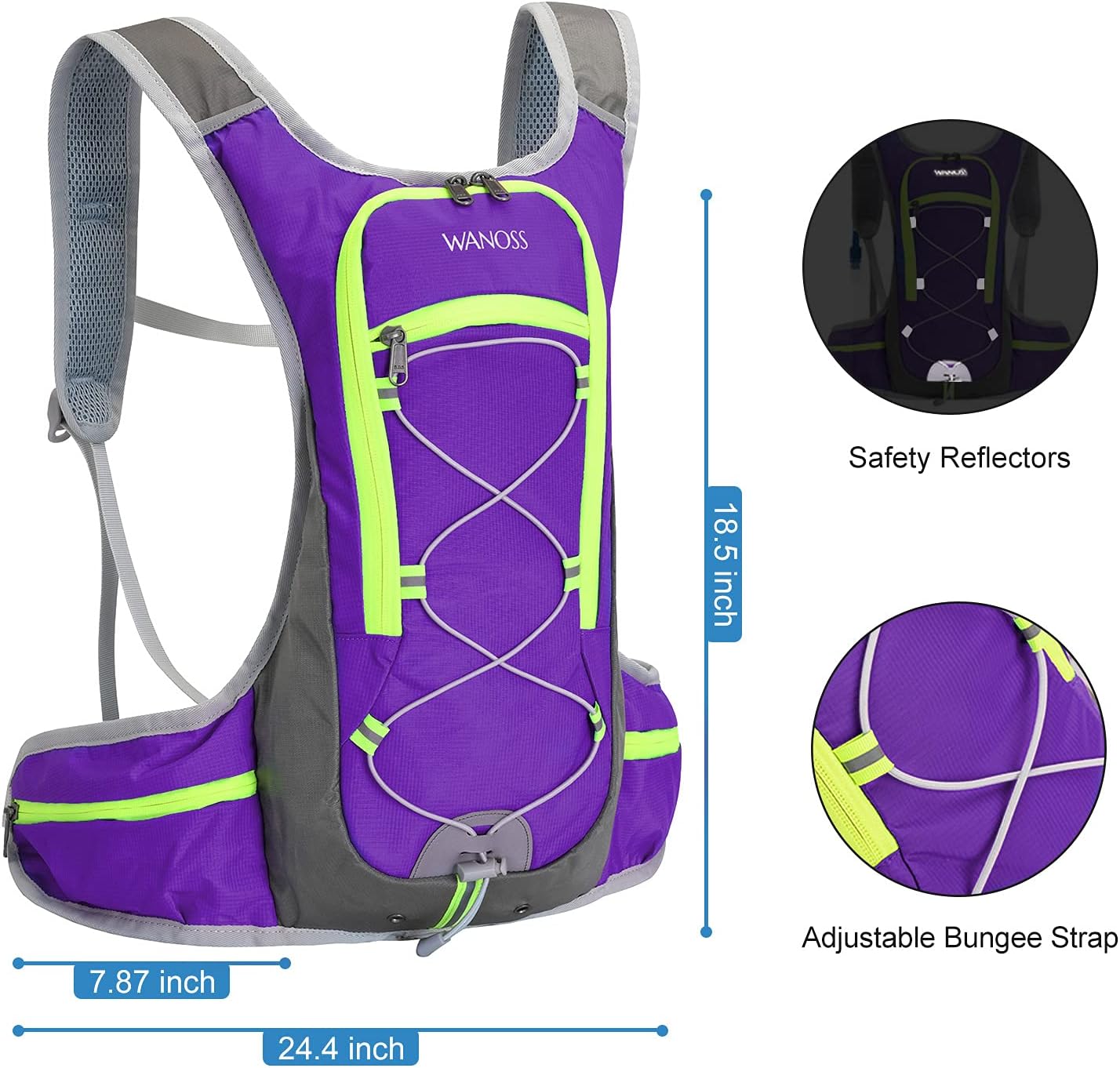 WANOSS 2L Hydration Bladder Leak Proof Water Reservoir, Collapsible Water Storage for Expeditions of All Kinds Bladder Bag, BPA Free Hydration Pack Replacement for Hiking Biking Climbing