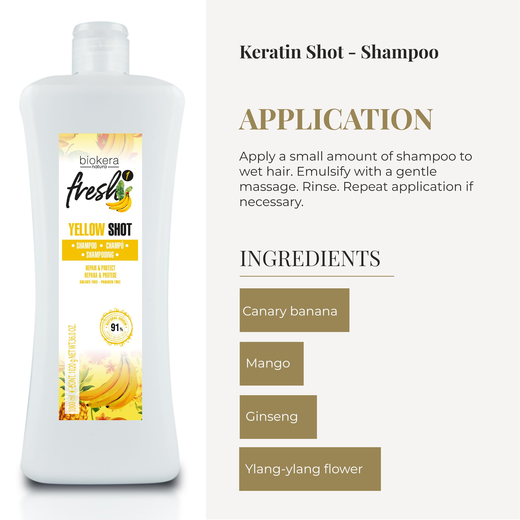 Amazon.com : SALERM - Repair Shampoo Yellow Shot - Biokera Fresh