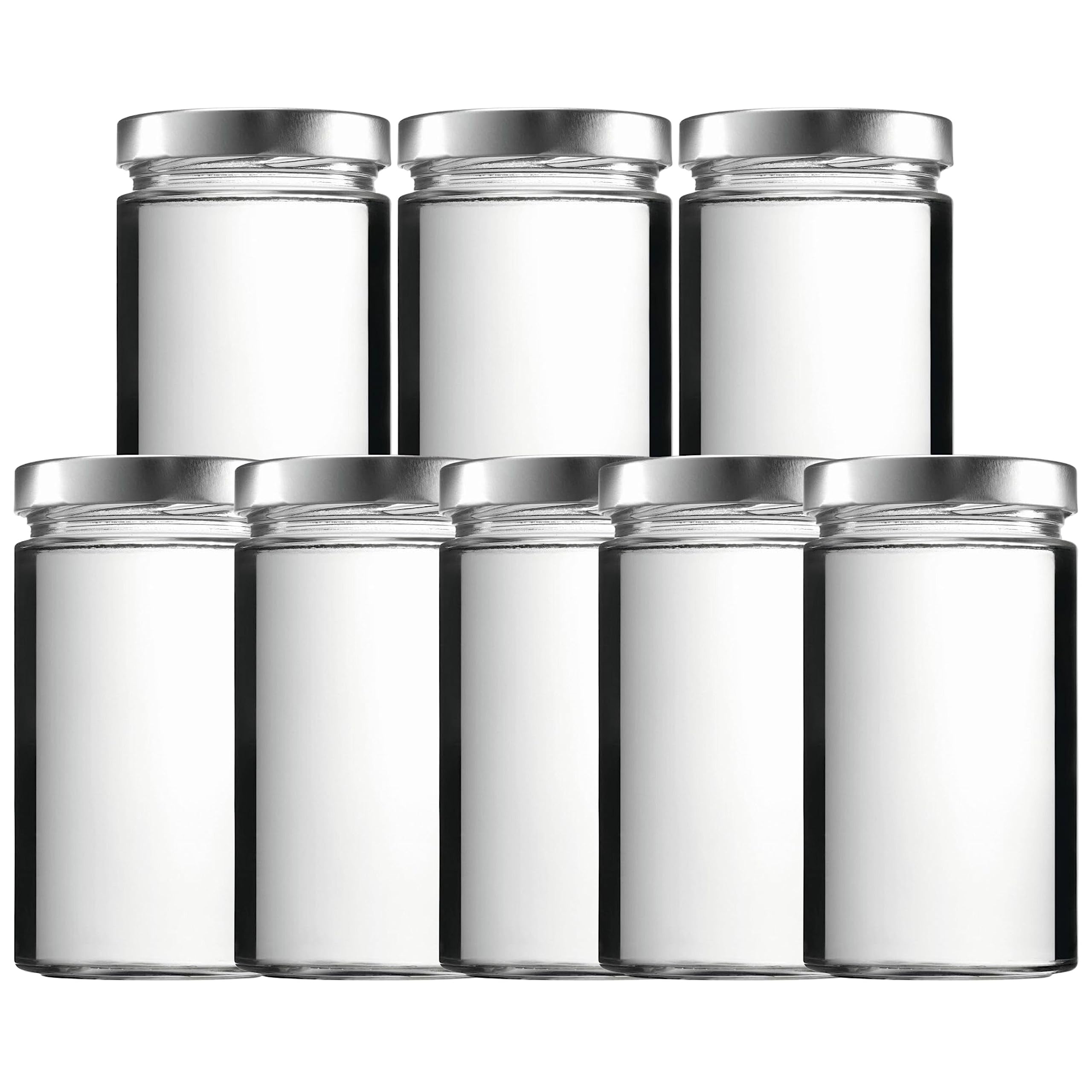 mikken Preserving Jars 700 ml Storage Jars with Screw Top PVC Free Including Funnel Pack of 8