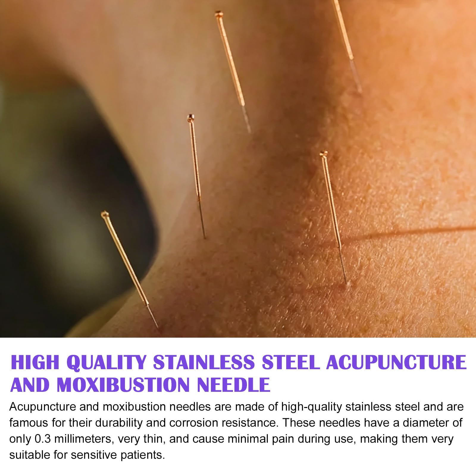 500 Stück Professionelle Akupunkturnadeln, Kupfergriff, Sterile Akupunkturnadeln, 0.30 * 40mm Hochwertige Akupunktur Nadeln, Akupunkturstift Chinesische Massage, Für Therapieanwendungen