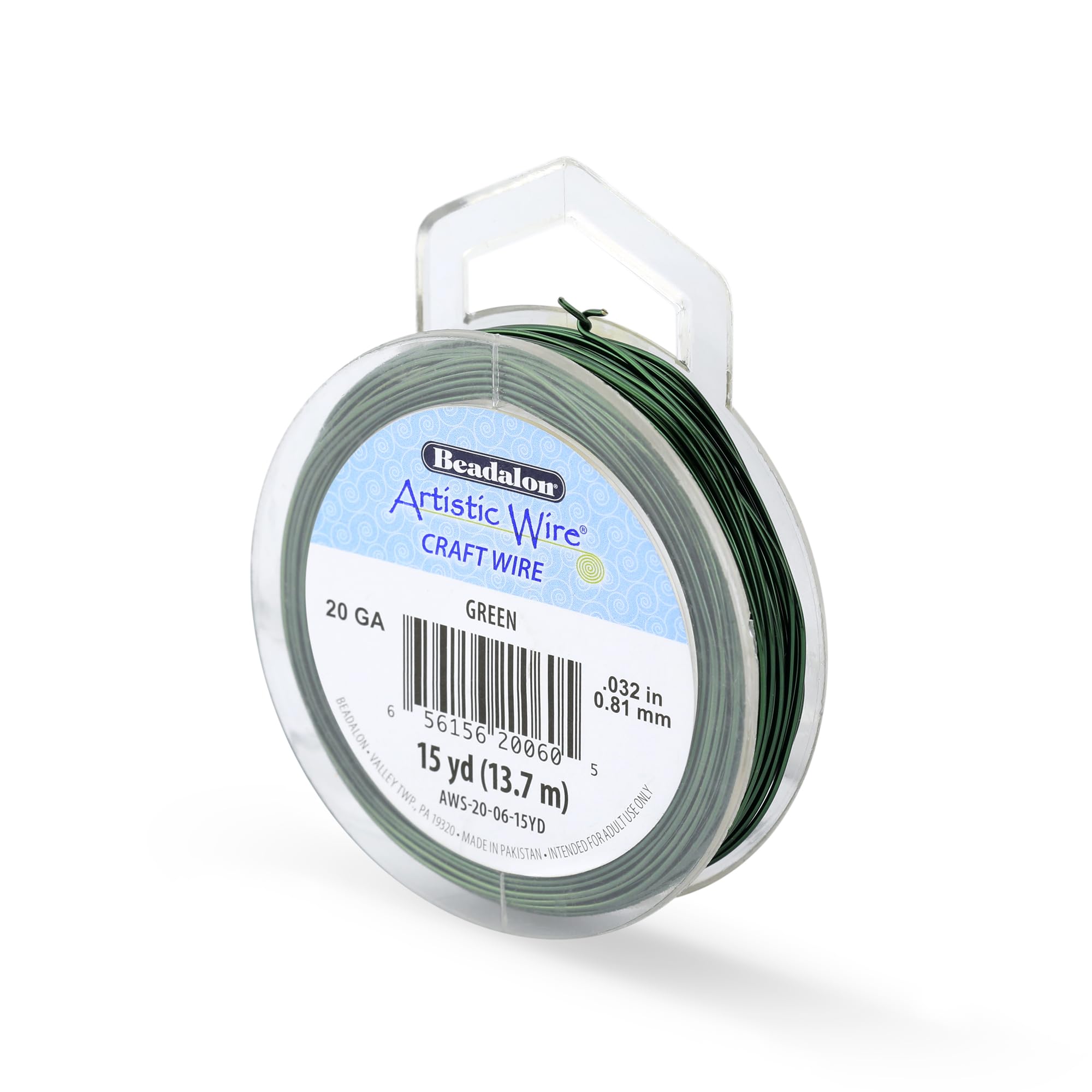 Beadalon 15-Yards Artistic 20-Gauge Wire, Green