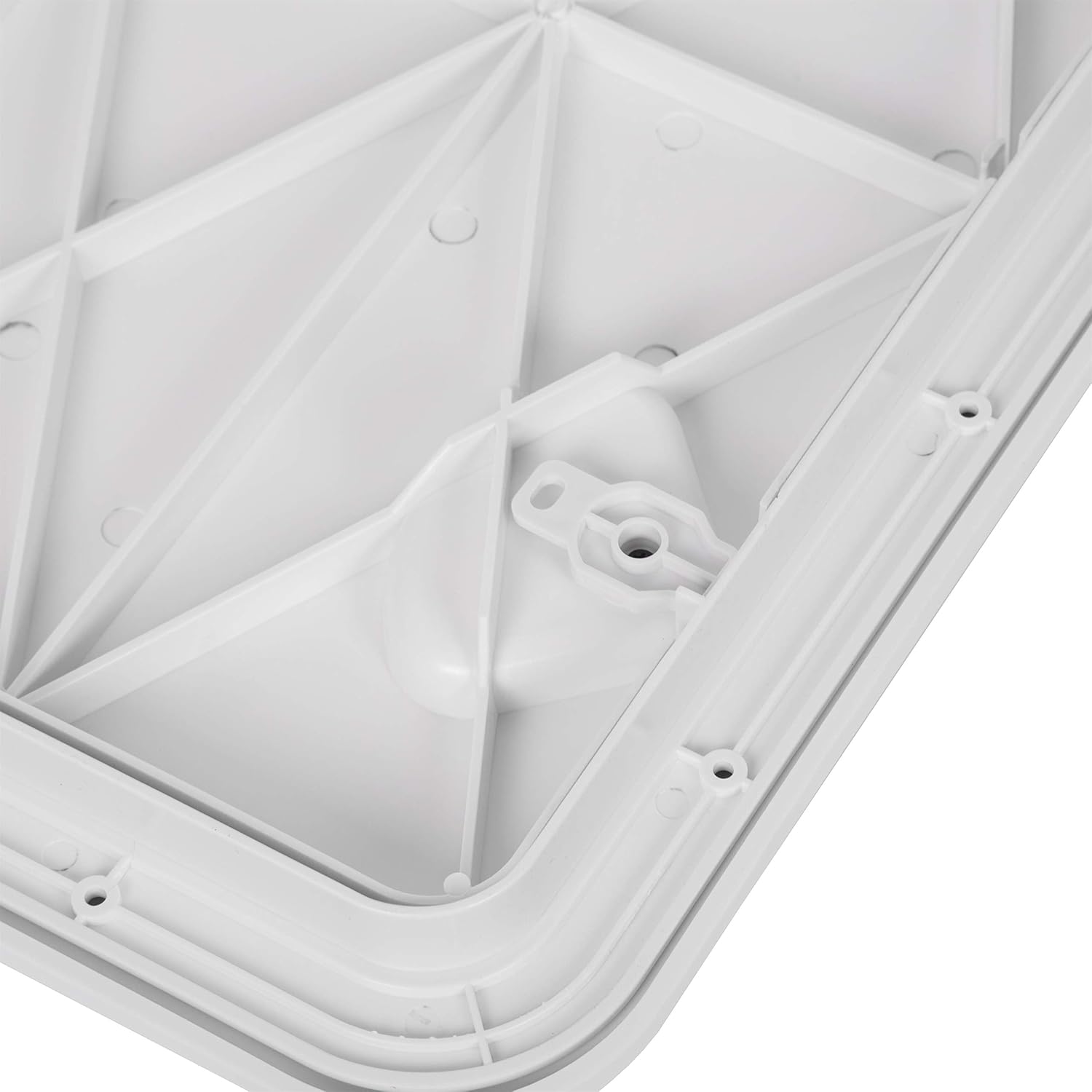ALMULOO Marine Deck Hatch & Lid Boat Caravan RV Deck 24" x 14" 180 Hinge Recessed Handle White Rectangle(606mm x 353mm) w/Non Slip Surface