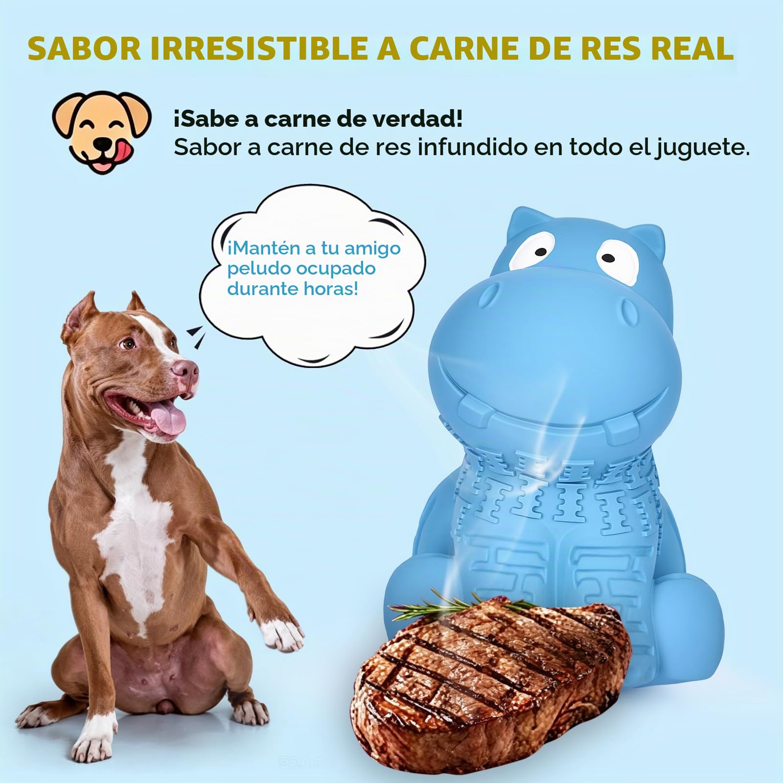 petizer Squeaky, Juguete para Perros Indestructible para masticadores agresivos, Juguete de Seguridad para Perros, Caucho Natural para Perros pequeños/medianos/Grandes