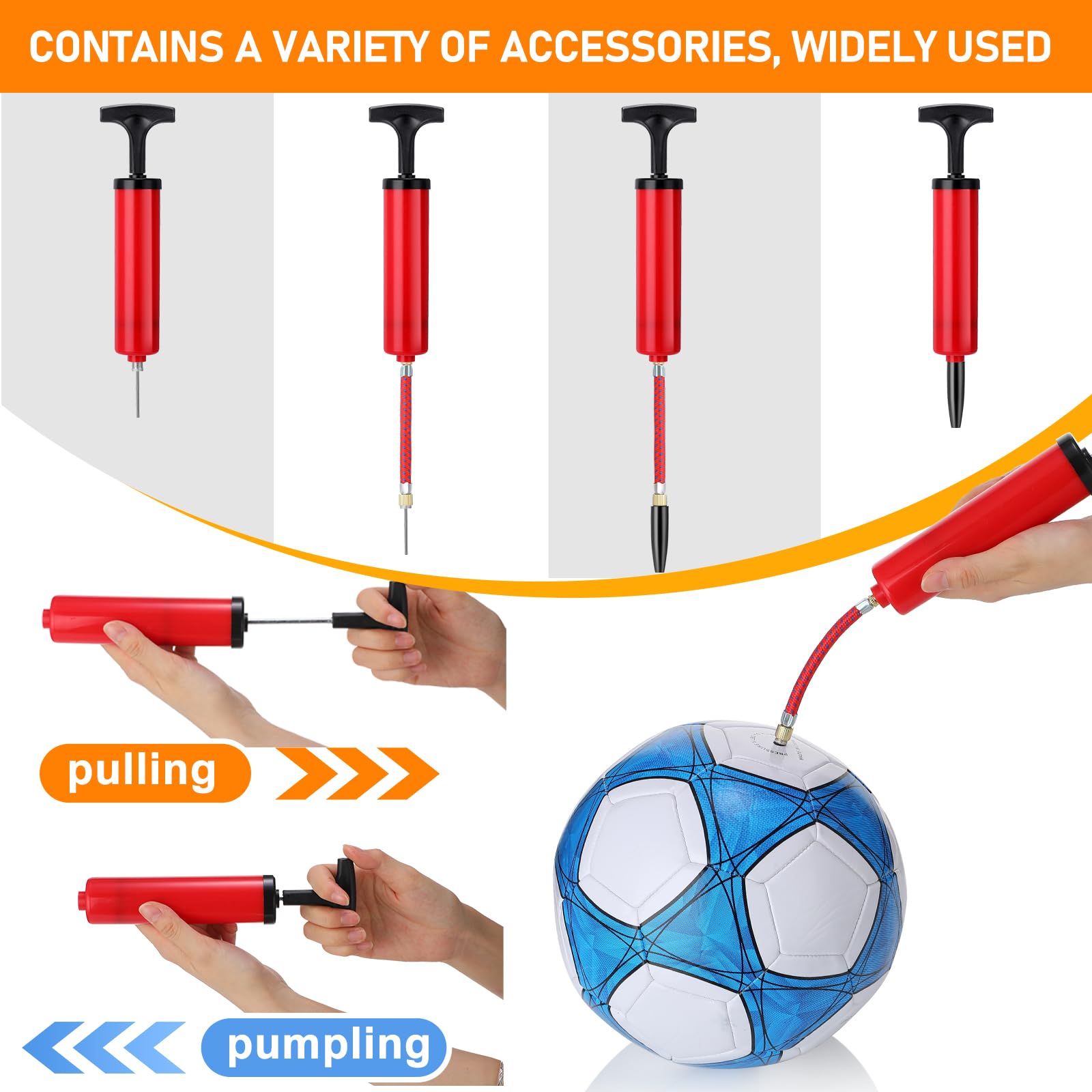 Jerify Kits de bomba de pelota deportiva de 8 pulgadas con agujas