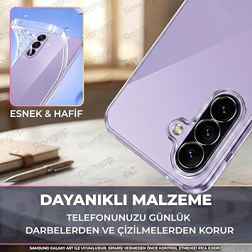 Rongep [Maxi-Clear] Samsung Galaxy A57 için Şeffaf Kılıf Kamera Yükseltili A 57 Koruyucu Esnek ve Hafif Tasarımlı Darbelere ve Çizilmeye Karşı Dayanıklı Telefonu Tam Kaplayan Samsung A57 Kılıfı