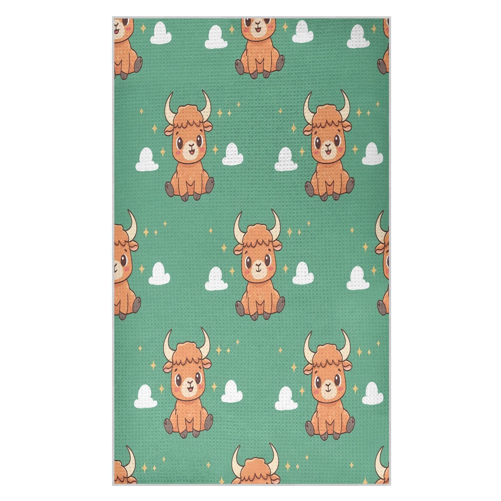 BURSTDDY Highland Cows Kitchen Towels,Absorbent Dish Towels 2 Pack