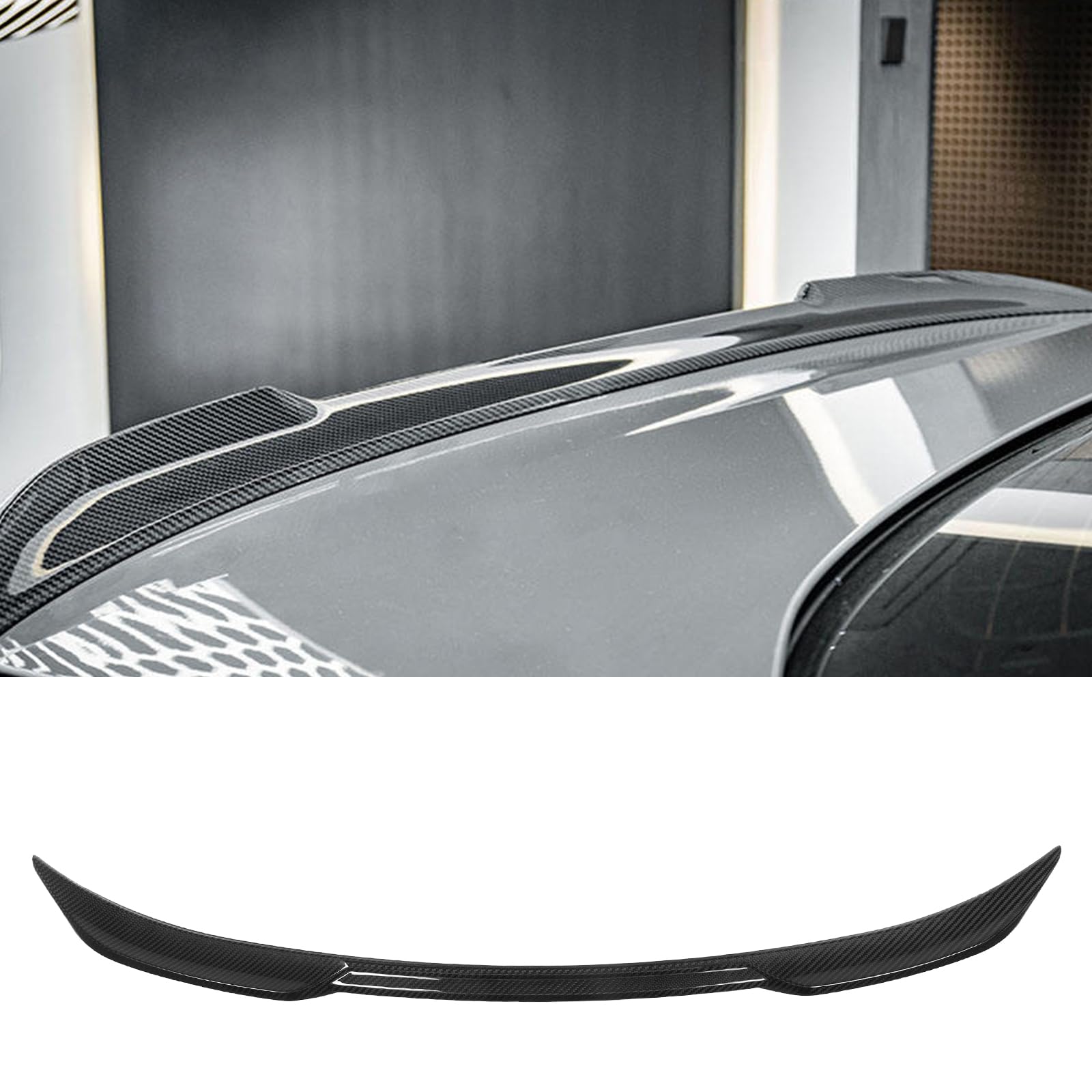 KHK G20 Trunk Spoiler, Carbon Fiber Pattern Car Rear Trunk Tail Spoiler, M3 Style Rear Wing Spoiler Fits for 2019-2024 BMW G20 3 Series 330i M340i and