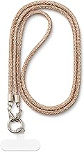 AOKSUNOVA Handykette Glitzer Lang Schlüsselband Strass Handykette Universal Handyband Glitzer Champagner Gold