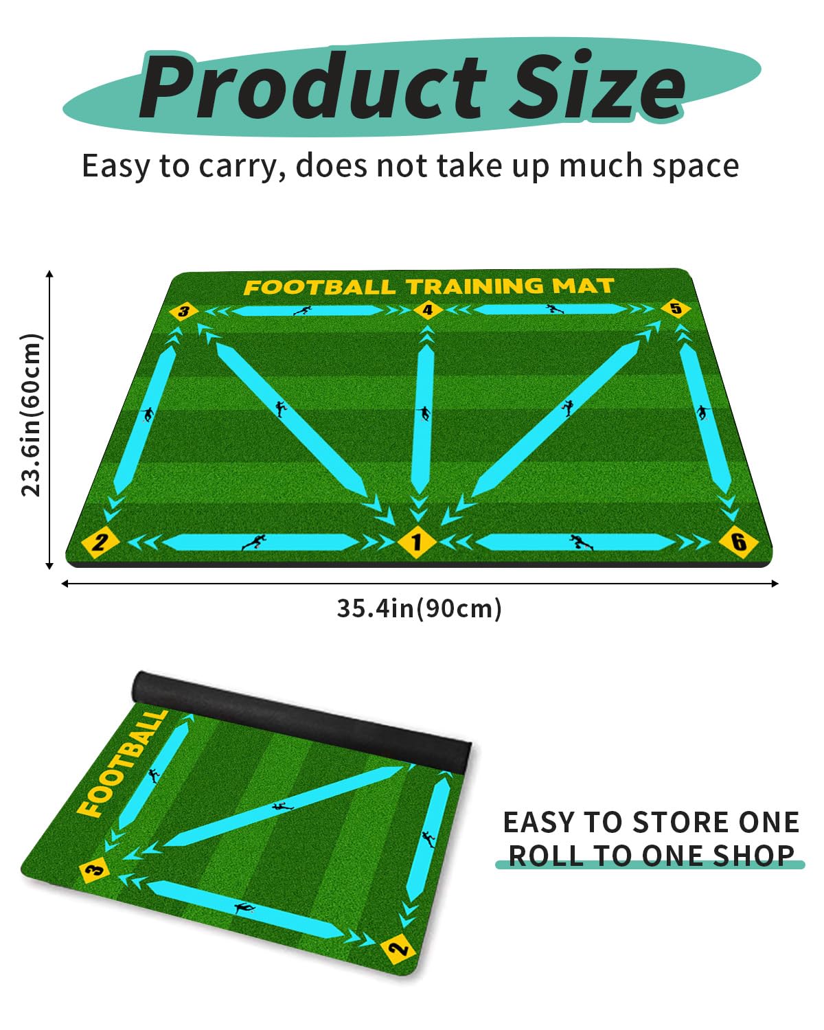 Football Mastery Matte 60x90 Cm - Rutschfeste Trainingsmatte Für Ballkontrolle