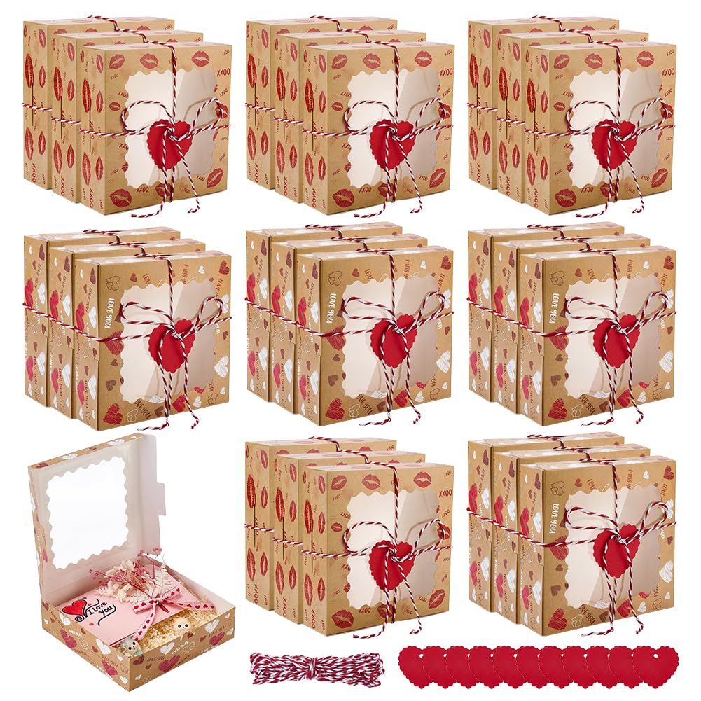 Boîtes à Biscuits pour Fête Cœur Rouge Emballage Desserts Saint-Valentin