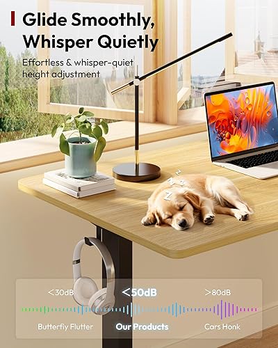 Miniatura 9 de SANODESK - Escritorio eléctrico de pie de una sola pieza de 48 x 30 pulgadas, escritorio de altura ajustable con controlador de 6 botones,