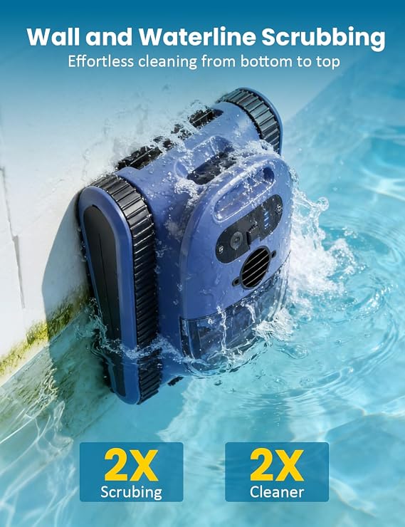 Cordless Robotic Pool Cleaner, 4 in 1 Cleaning, Pool Up to 2100 Sq.ft