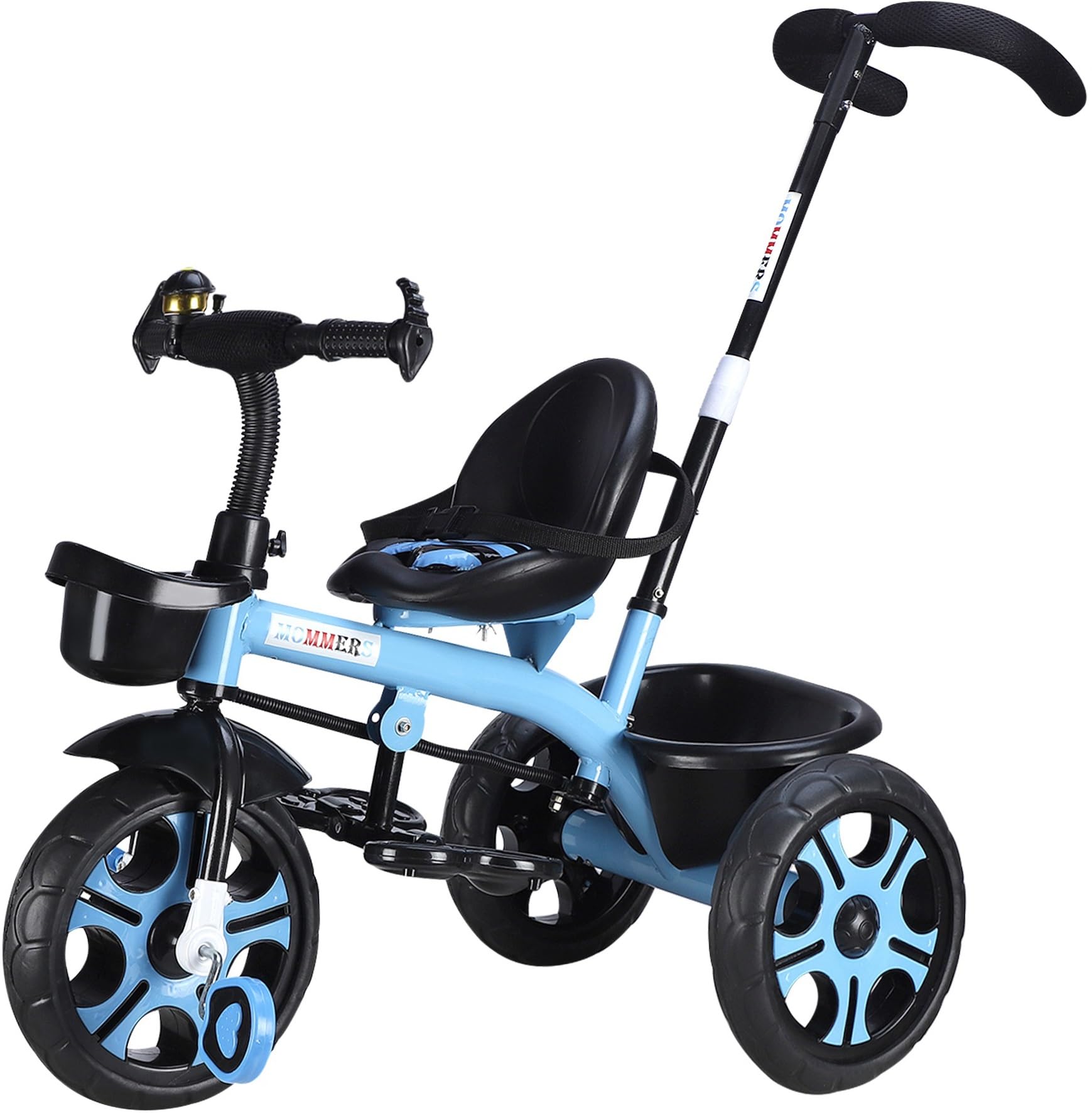 Mommers - Tricycle with Dual Storage Basket for Kids 2 to 5 I with Seat Belt for Kids and Baby Safety I Plug N Play I Tricycles, Smart and Trikes, Design Fabric I Cushioned Seat I Blue (B0CLRLH6QY) Amazon Price History, Amazon Price Tracker