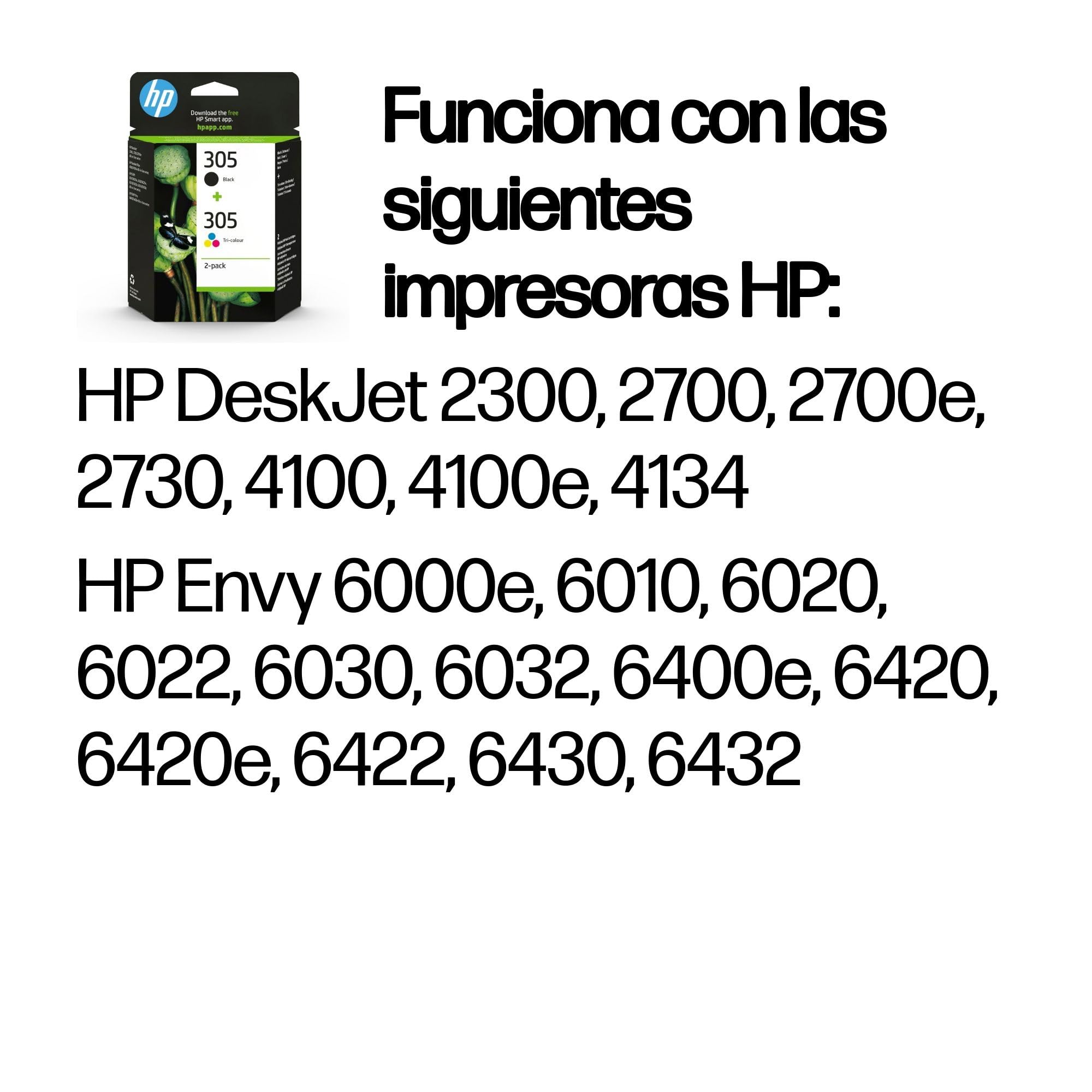 HP 305 6ZD17AE Pack de 2 Cartuchos de Tinta Negra y Tricolor Originales