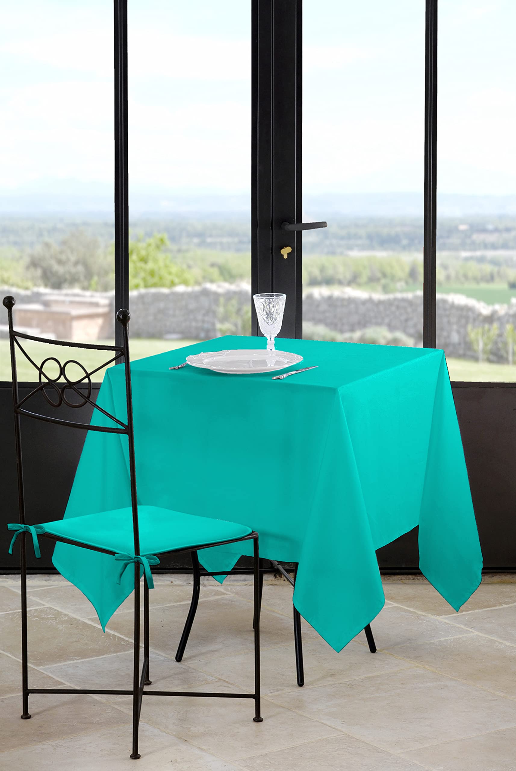 LOVELY CASA Nelson n214689024 Celadon Polyester Tablecloth 180 x 180 cm