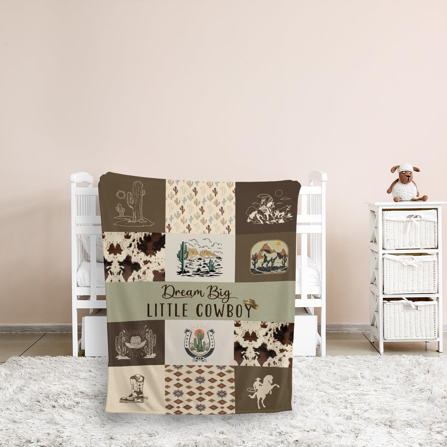 Western Blanket, Western Decor for Nursery Room, Baby Blankets for Boys Girls, Cowboy Baby Blankets, Western Baby Stuff, Soft Warm Lightweight Nursery Bed Blanket for Newborn Toddlers (03, 30x40 in) - Image 7