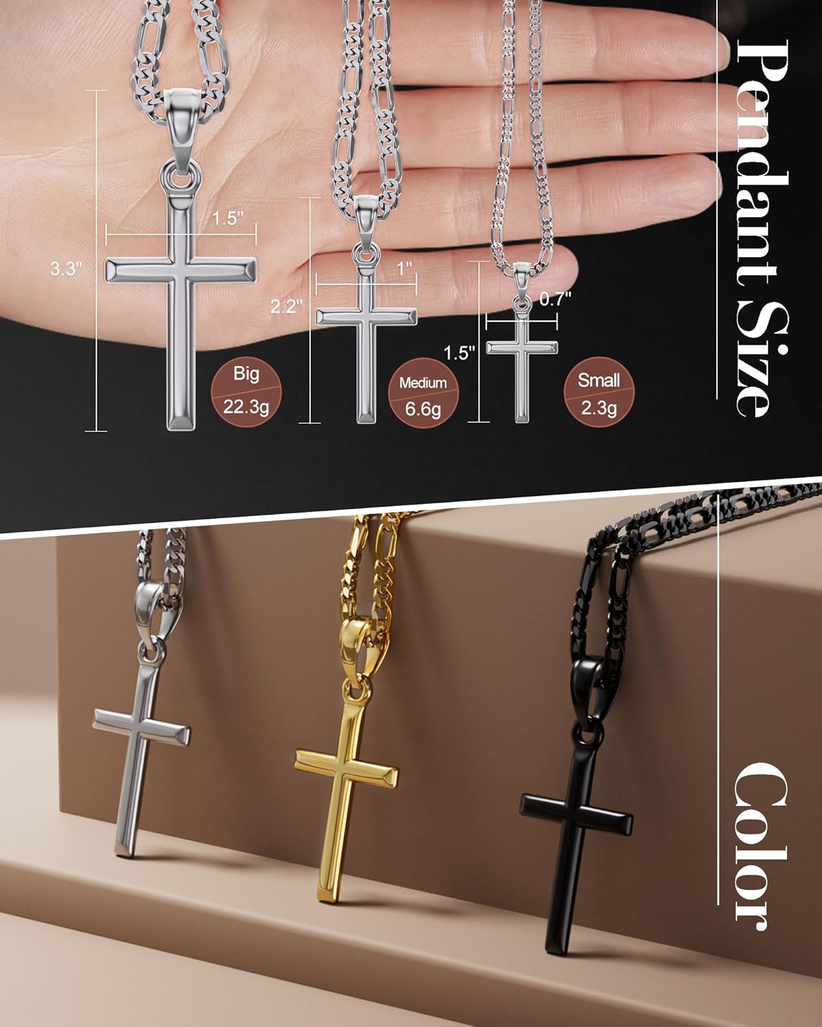 Cross Necklace with Luxury Gift Box - Top-grade 316L Stainless Steel Cross Pendant, Sleek Polished Design, Christian Jewelry for Men and Women - Image 6