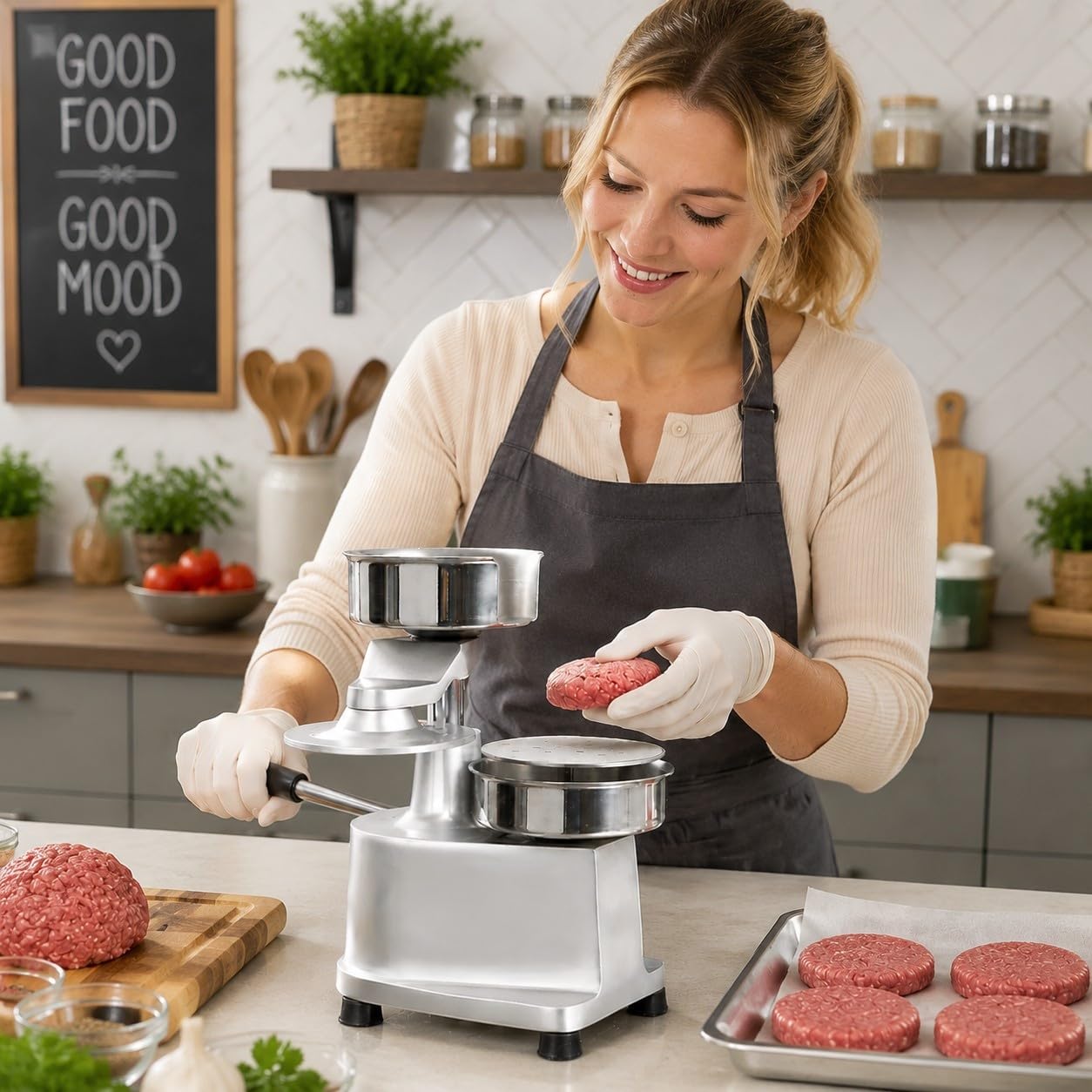 Kommerzielle Burgerpresse, Patty Maker Aluminium Edelstahl