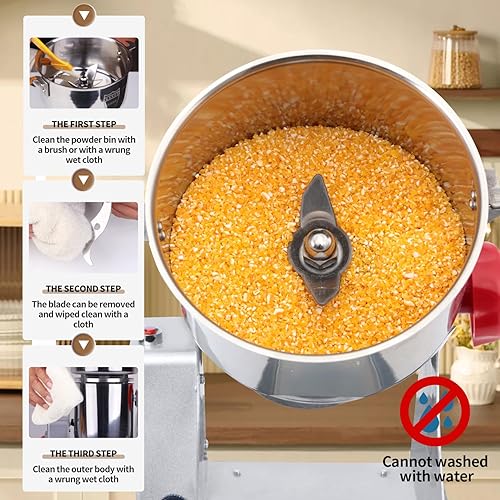 Miniatura 5 de Goldtouch Molinillo eléctrico de especias de alta velocidad para uso doméstico y comercial, ideal para trigo seco, maíz, pimienta, café, frijoles y