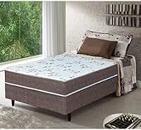 Umaflex Cama Box Conjugada Solteiro New Florença com Molas Ensacadas, Marrom com Bege, 55x88x188cm