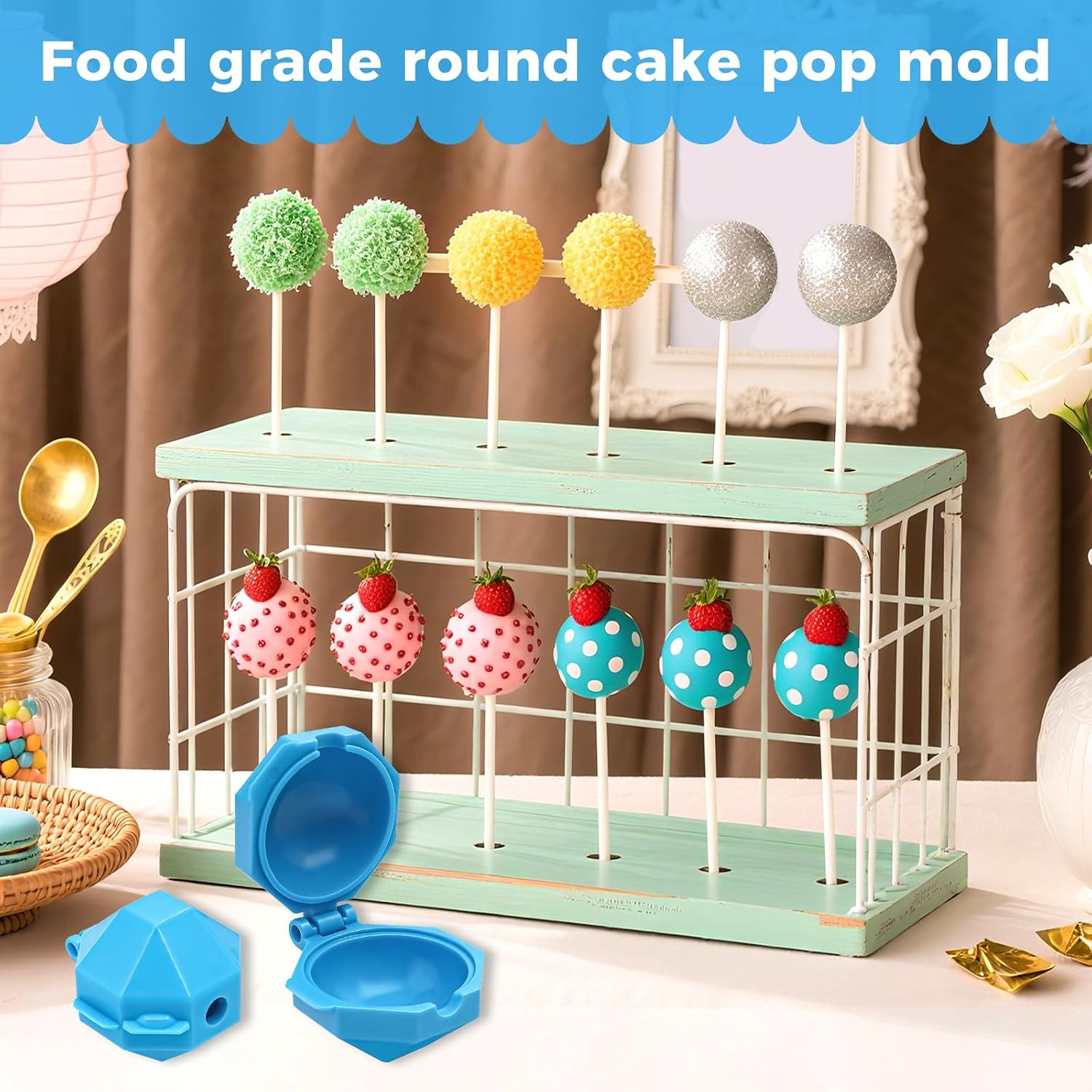 2 PCS Cake Pop Mold Shapes Press Set, Round Cake Pop Mold for Home, Bakers, DIY Accessories