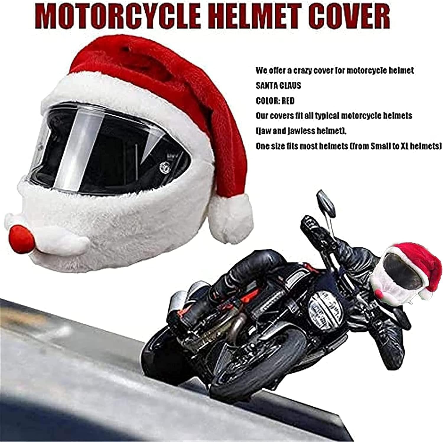 Moto Loot Helmüberzug Wolf – Lustiger Motorradhelm-Bezug, Einheitsgröße, Für Mehr Sichtbarkeit