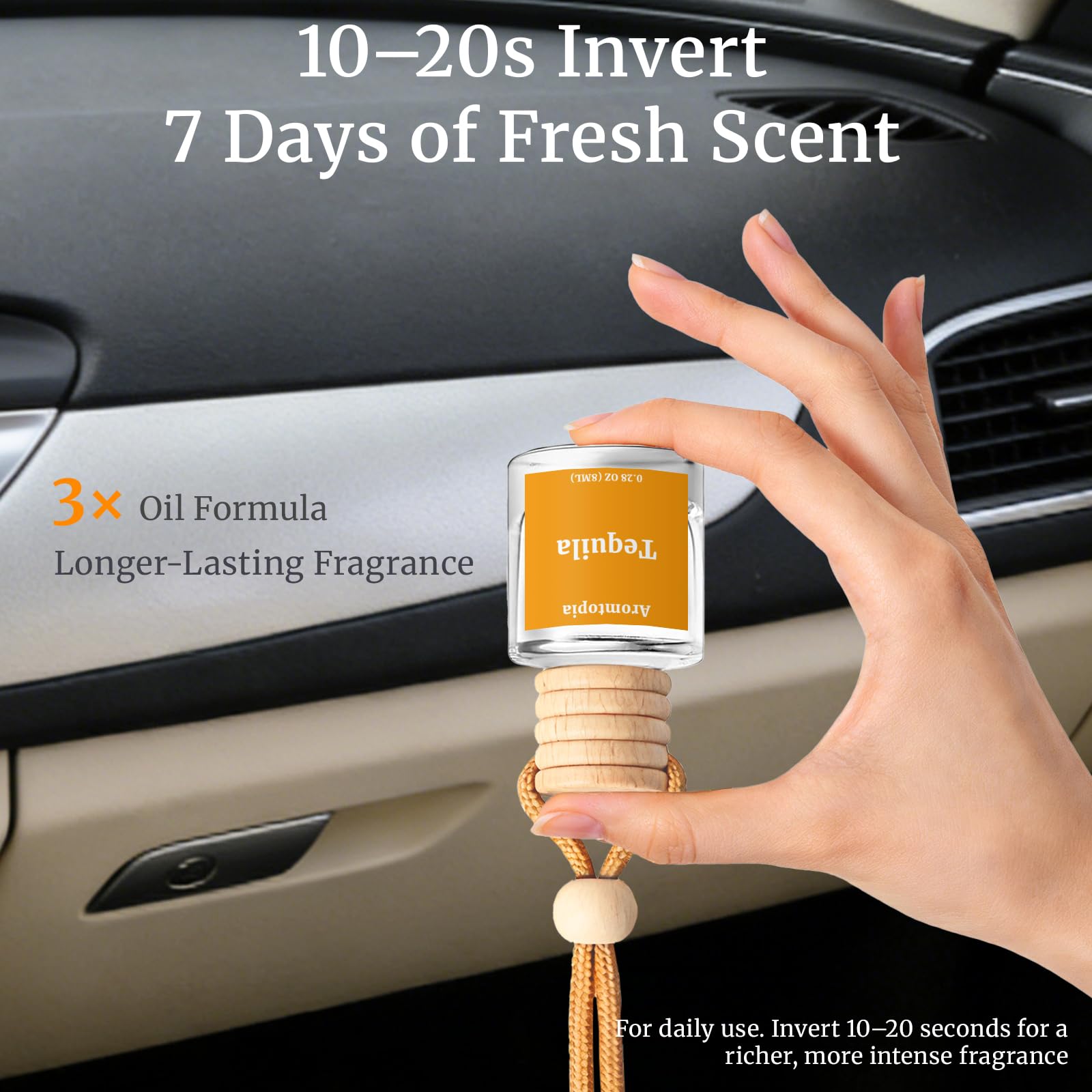 Car Air Fresheners 2 Packs, Aromtopia Essential Oil Freshener for Cars, Cute Hanging Car Fragrance Diffuser for Women & Men, Long-Lasting Car Fragrance Gift: Sweet YARA